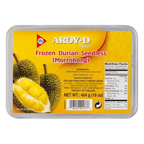 Frozen Monthong Durian Seedless